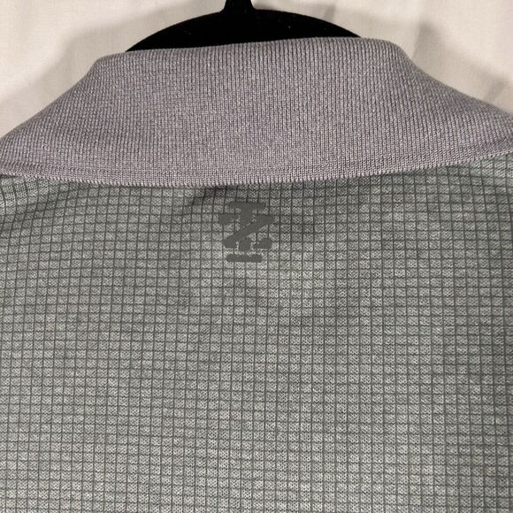IZOD Golf Polo Shirt Men's Medium Solid Grey Short Sleeve Collared - Picture 7 of 9